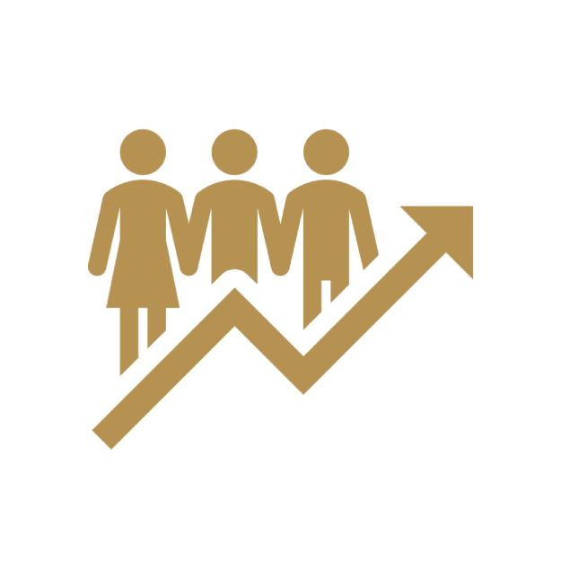 Business Growth with solid fill